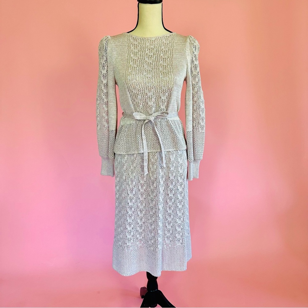 Vintage union made knit skirt & top set